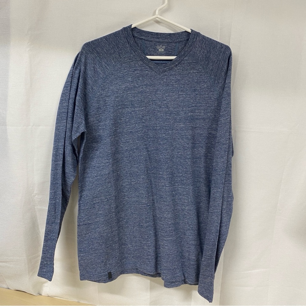 QOR Blue Heather Long Sleeve Performance Shirt Men’s Medium